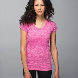 Lululemon Athletica Pink Fitted Short Sleeve T-Shirt